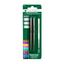 Monteverde USA Kugelschreibermine passend f  r Montblanc Kugelschreiber     mittlere Spitze, weiche Rolle, blau (2er-Pack) (M132BU)