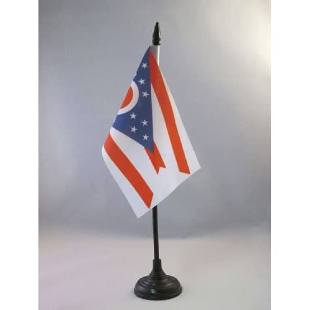 Az Flag Bandiera Da Tavolo Ohio 15X10Cm - Piccola Bandierina Stato Americano – Usa - Stati Uniti 10 X 15 Cm-image