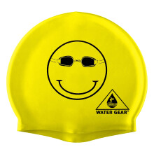 Water Gear Latex szsapka - szsapka lnyoknak, hossz haj - Vzll szsapka - Happy Face fekete/srga