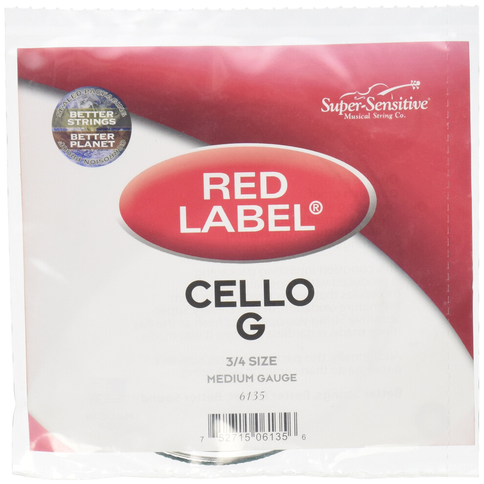 Super Sensitive Red Label 6135 Cello G String, 3/4-image