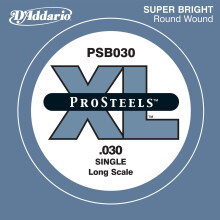D'Addario PSB030 ProSteels Gitara basowa z pojedynczą struną, długa skala .030