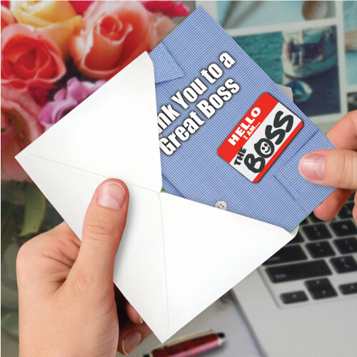 Nobleworks - obrigado cart   o (chefe) com envelope de 5 x 7 polegadas (1 cart   o) - Obrigado a um    timo chefe 9108 2