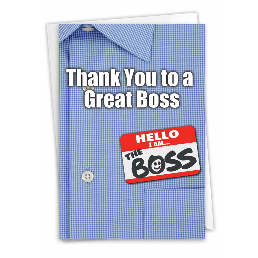 Thank You To A Great Boss Thank You Divertente Carta Di Carta 1 Thank You Card & Envelope (SKU:9108)-image