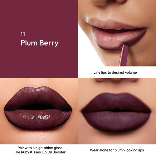 Ruby Kisses Plumping Effect Lip Liner  Semi Matte  Smudge Proof  High Pigment  Medium to Full Coverage Makeup  Precise Tip  Bold Color Lip Plumper 2