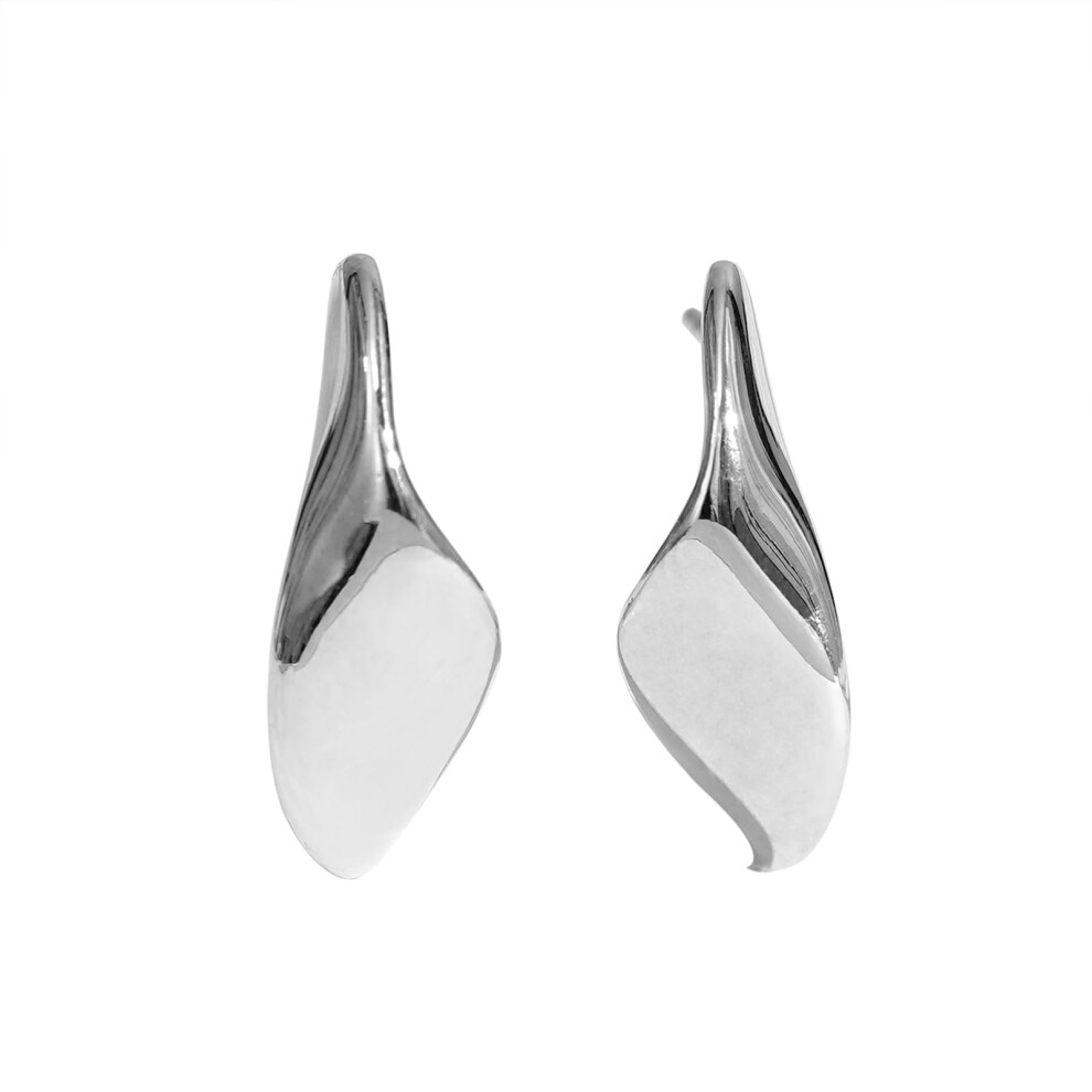 Amazon Essentials Rhodium or Yellow Gold Plated Brass Twisted Half Hoop Earrings