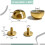 Honigo 4 pcs Gold Rivets Stud Håndtasker Pungfødder 1/2 tommer Honigo Round Metal Solid Bress 2