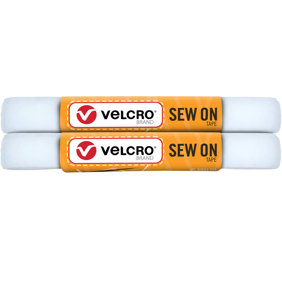 VELCRO Brand Sew on Tape 5ft x 3/4 in for Fabrics Clothing and Crafts  Substitute for Snaps and Buttons  Cut Strips to Length  White