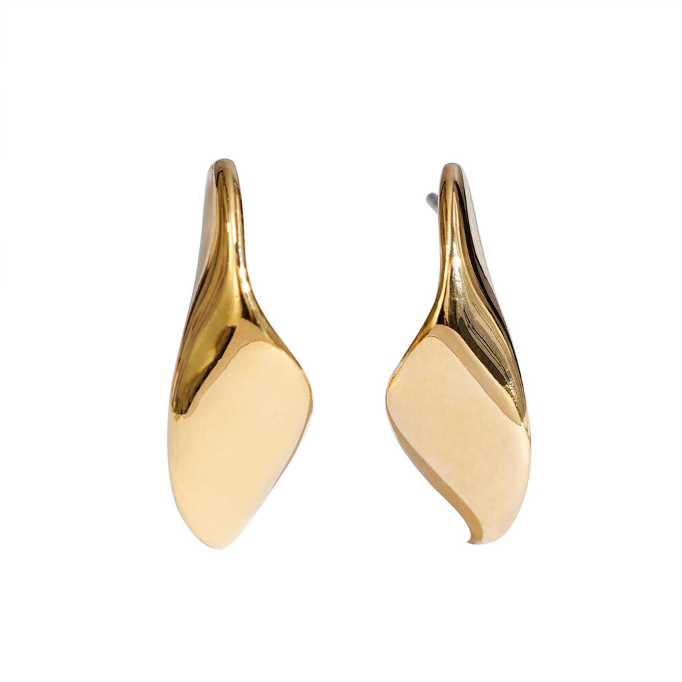 Amazon Essentials Rhodium or Yellow Gold Plated Brass Twisted Half Hoop Earrings