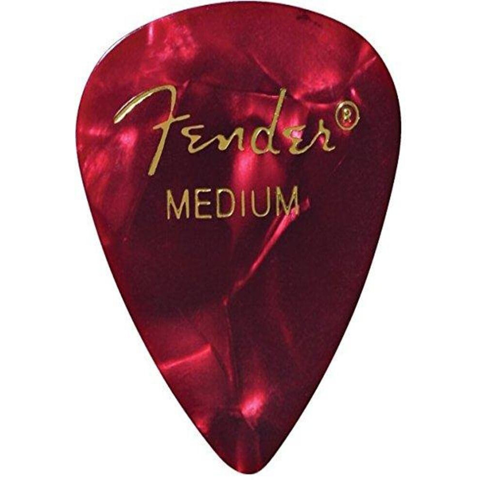 Fender Premium Celluloid Guitar Picks 351 Shape  Red Moto  Medium  144-Pack