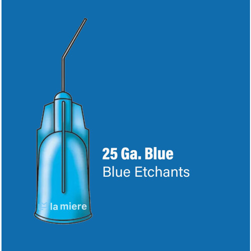 100Pkg. Pre-Bent applicator Tips 25 Ga.Blue Etchants Dental PreBent Flow Dispensing Needle Etchants Tips 1