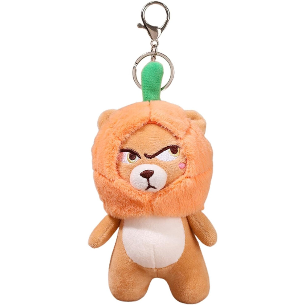 Small Stuffed Bear Keychain,Pumpkin Bear Keychain Toys | Bag Pendant, Animal Toy, Stuffed Toys, Backpack Accessory for Girls Women