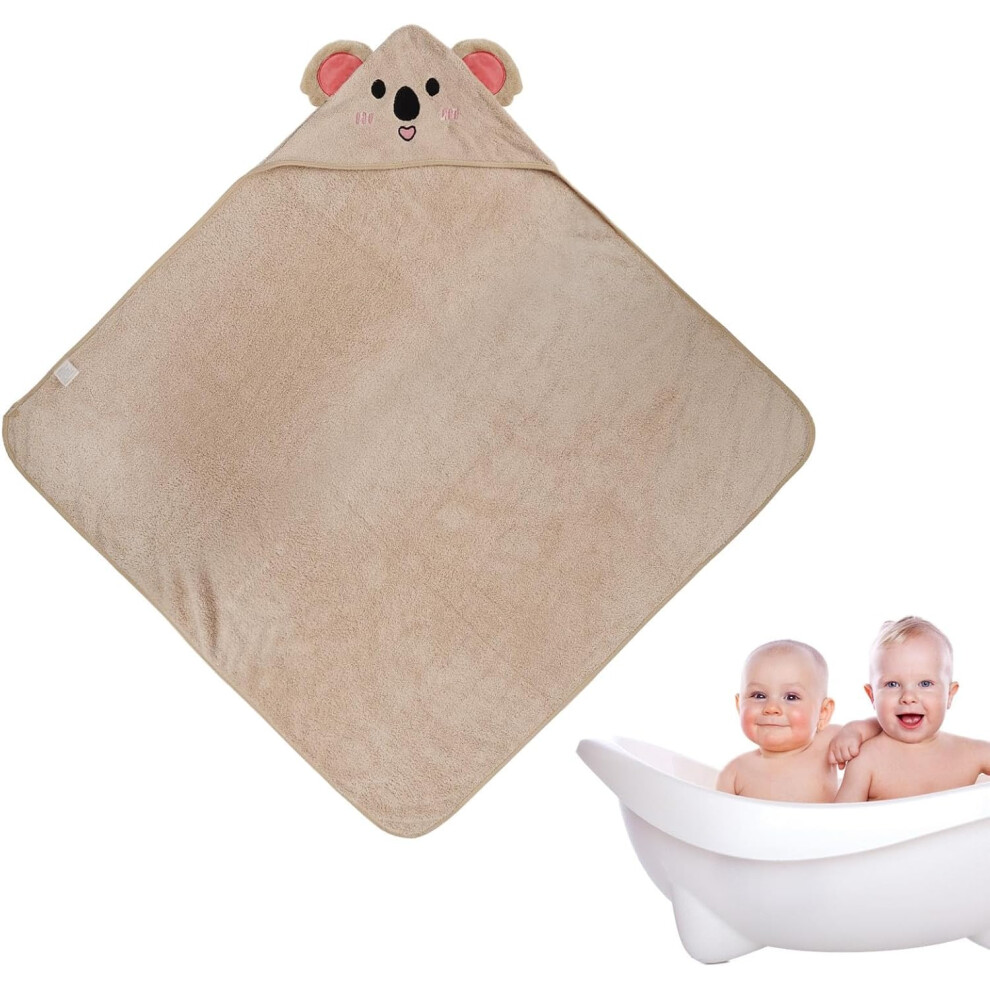 Hooded Bath Towels For Babies,Bathrobe Blanket - Hooded Koala Soft Coral Fleece Bathrobe, Ultra Absorbent Bathrobe For Girls And Boys