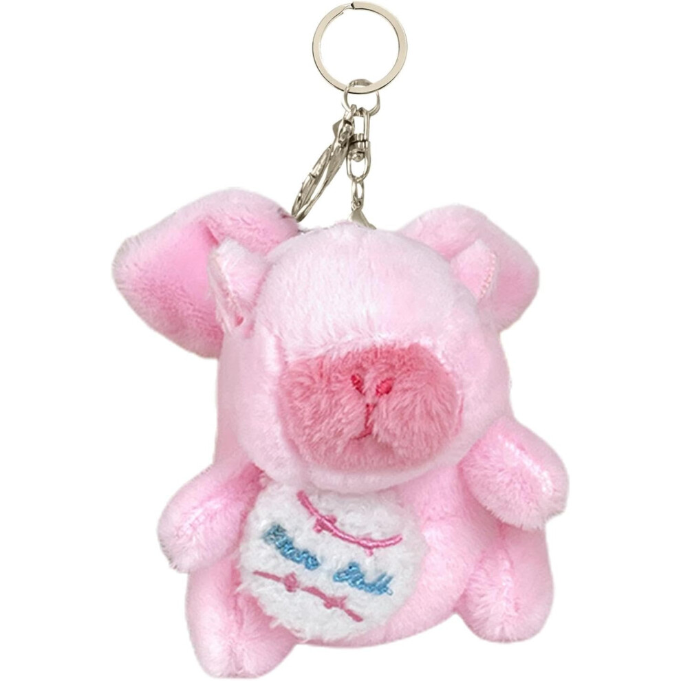 (Pink) Cute Capybara Keychain - Capybara Plushie with Wings,Cute Capybara Plush Stuffed Animal, Comfortable Capybara Pendant Keychain for Children