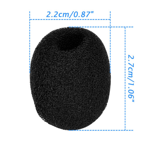 Eboot 5 Pack Mini-Size Lapel Headset Microphone Windscreen Black 2