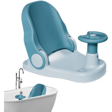 (Blue) Sit up Baby Bath Seat | Toddler Shower Seat with Adjustable Backrest,Portable Suction Cup Bath Seat Stool, Non-Slip Baby Bath Chair for Boys Girls