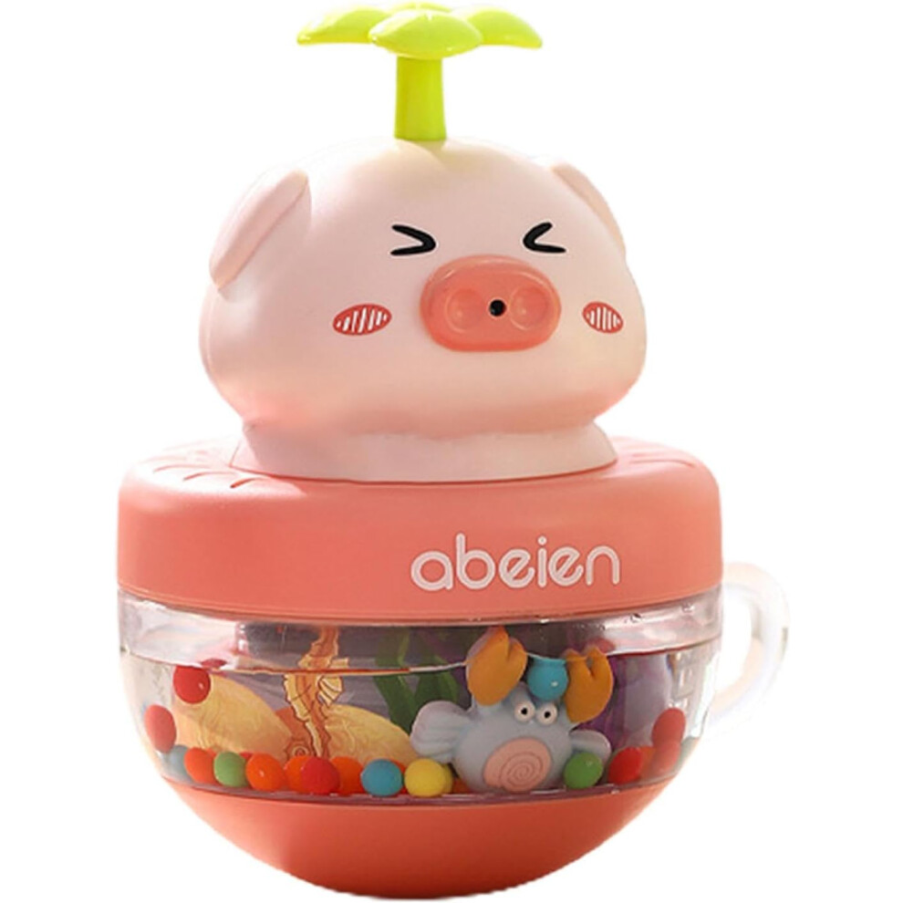 (Piggy) Bath Wobbler Toy,Toddler Wobble Toy Bath Toys | Fun Cartoon Water Spray Animal for Baby Shower, Birthday for Boy & Girl