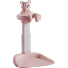 (cartoon style, Pink) Baby Shower Stand,Anti-Slip Base Baby Shower Standing up | Bathing Seat Chair Handle Adjustable Portable Bath Helper for Mother