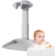 (Simple style, Light Gray) Baby Shower Stand,Anti-Slip Base Baby Shower Standing up | Bathing Seat Chair Handle Adjustable Portable Bath Helper for Mother