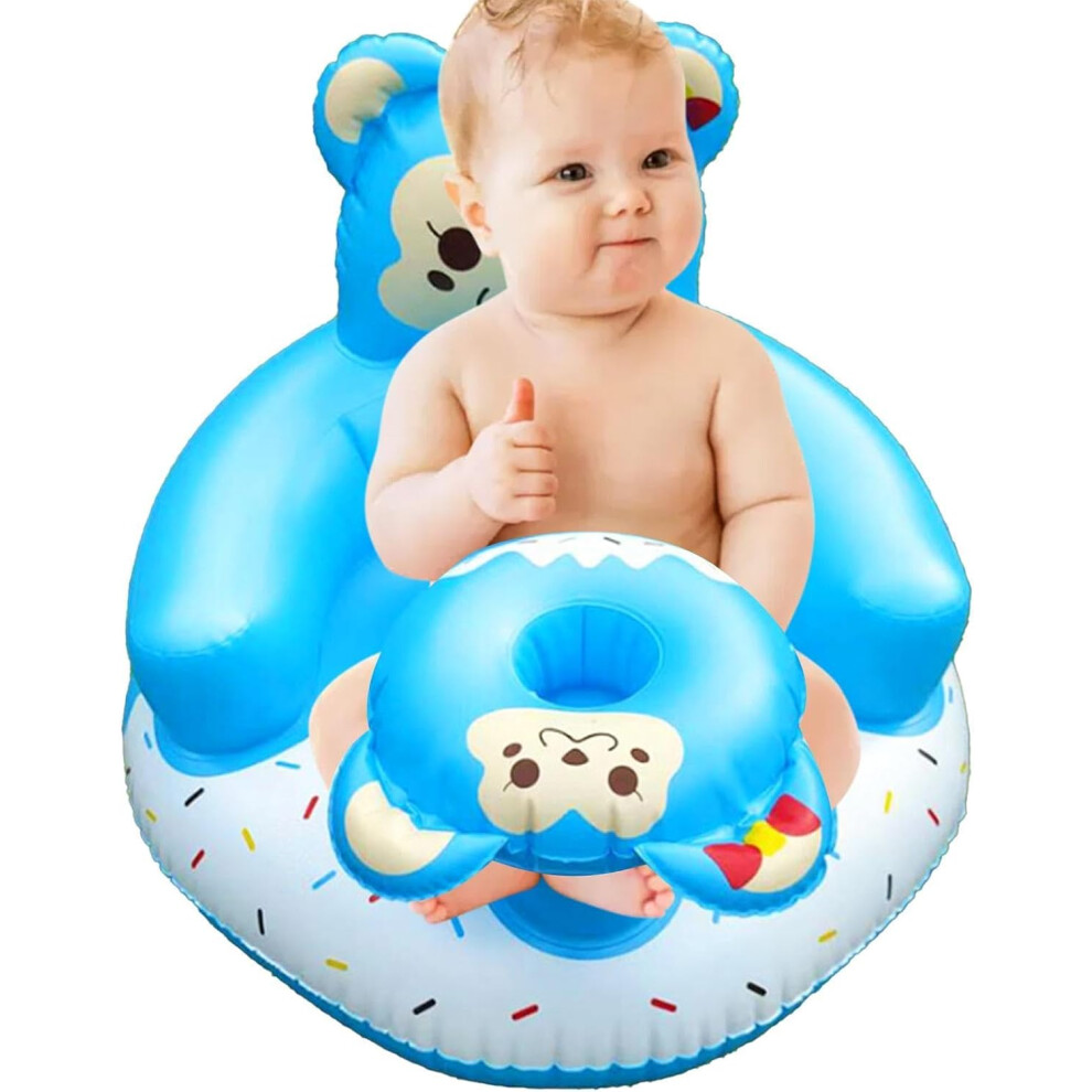 (bear sofa) Blow Up Baby Chair | Toddler Sofa for Sitting Up,Supportive Toddler Inflatable Chairs for Entertaining, Learning Sit-Up Seat for Boys Girl