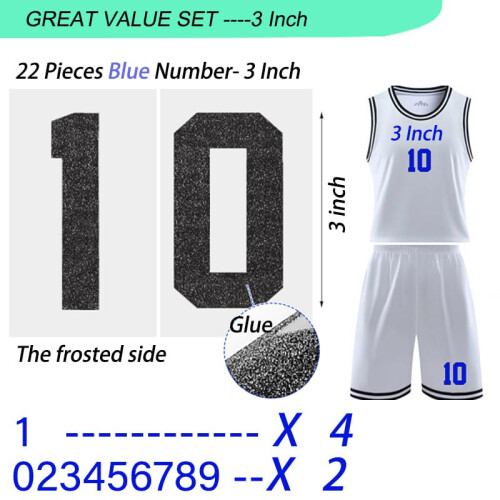 Nmeros de transferncia de calor de 22 peas ? nmeros de ferro de 3 polegadas para uniformes de equipe ? camisetas esportivas 2