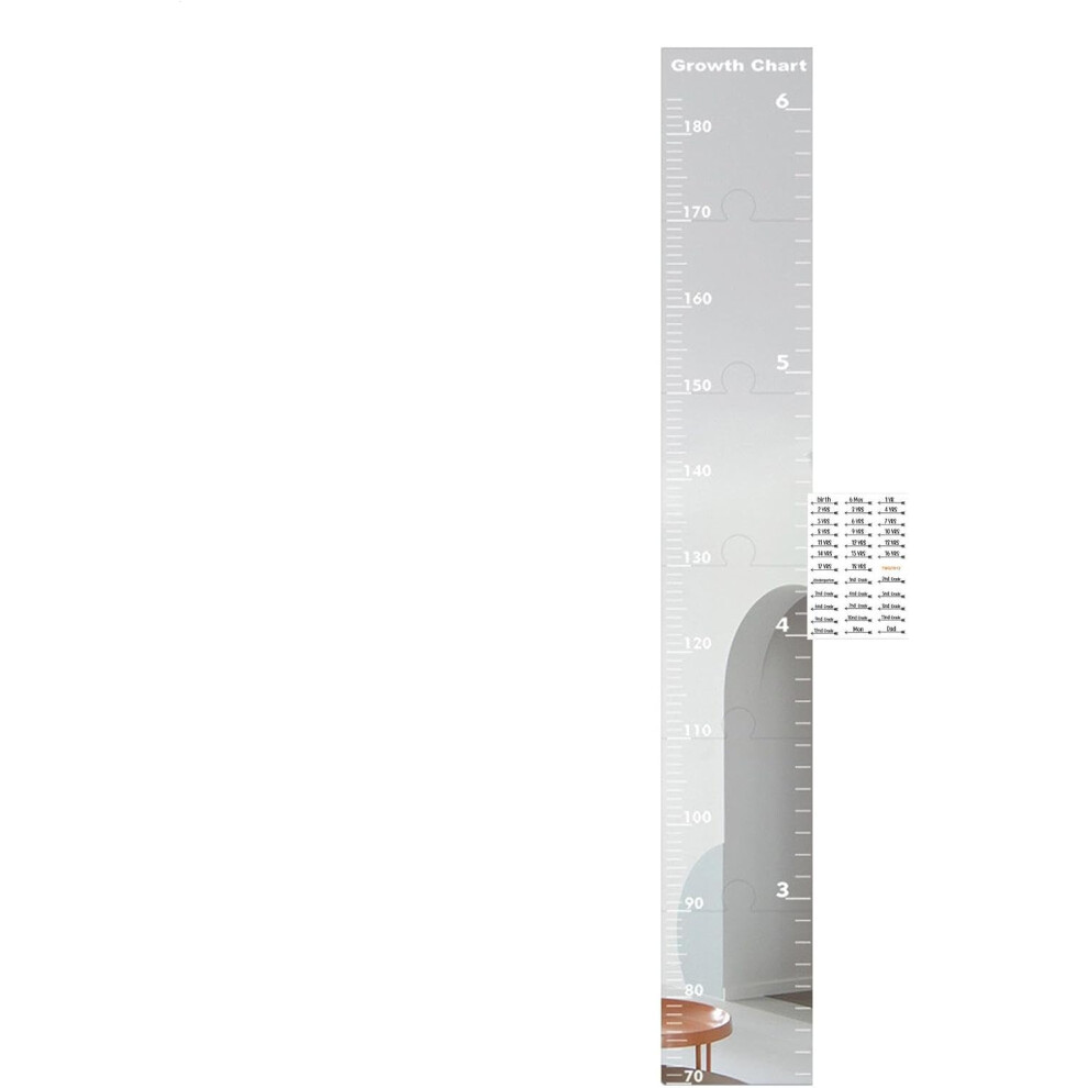 (15) Mirror Growth Chart, Growth Chart for Wall, Shatterproof Acrylic Measure Wall Ruler, Height Ruler with Self-Adhesive Backing, Mirror Measuring Chart