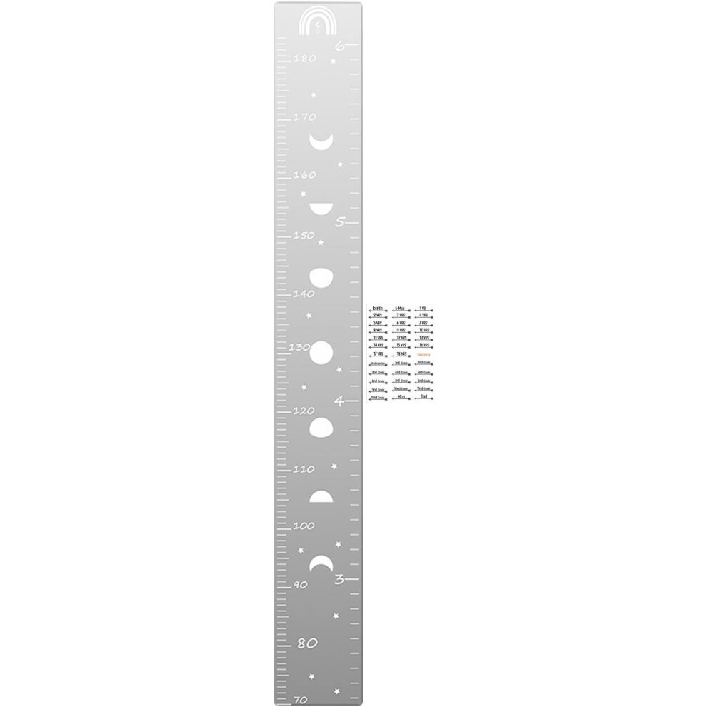 (13) Mirror Growth Chart, Growth Chart for Wall, Shatterproof Acrylic Measure Wall Ruler, Height Ruler with Self-Adhesive Backing, Mirror Measuring Ch