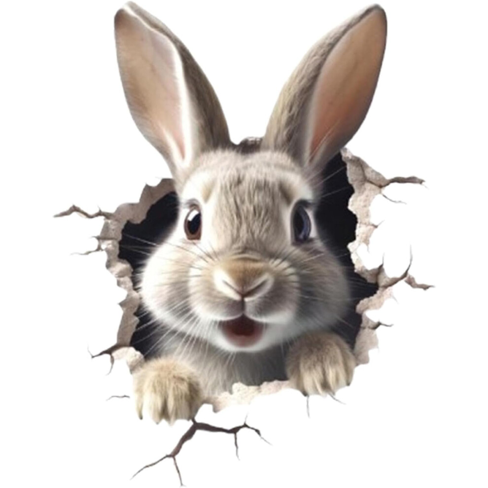 Bunny Wall Decal - Peel Stick Wall Decals Animal Decor Wall Art | Exquisite Versatile Cute Cartoon Rabbit Sticker for Window, Living Room