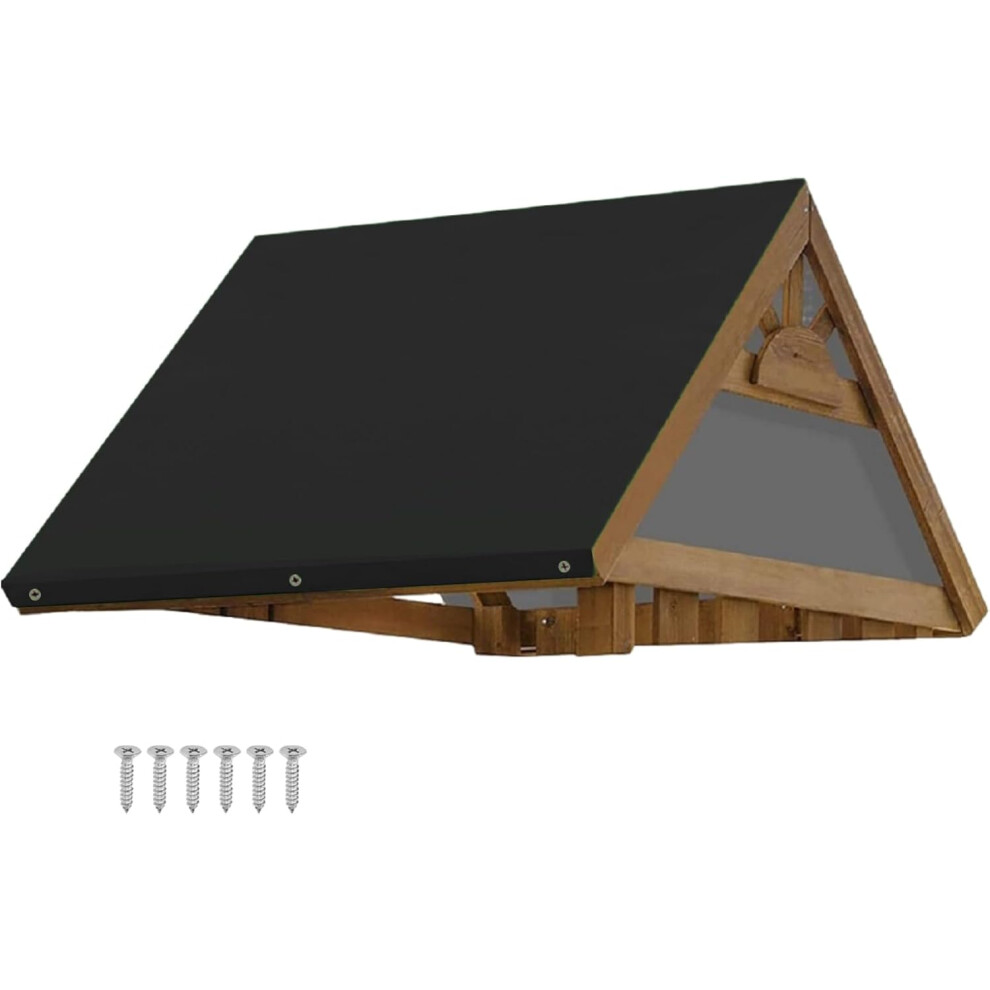 (Black) Playground Canopy Replacement Cover | Children's Playground Equipment Cover | 52X90in Rainproof Anti-Uv Playset Guard For Amusement Facility Black