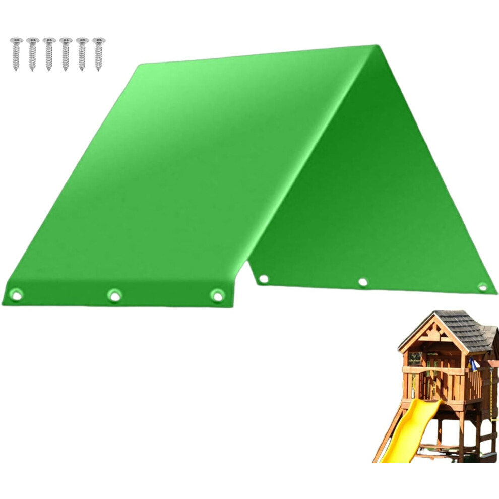 (Green) Playground Canopy Replacement Cover | Children's Playground Equipment Cover | 52X90in Rainproof Anti-Uv Playset Guard For Amusement Facility Green