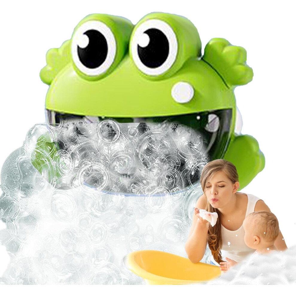 (Frog) Bubble Maker for Bathtub - Wall Mount Frog Alligator Bathing Toy - Baby Bath Bubble Machine Bathtime Shower Toys Birthday Easter Basket Stuffers for B
