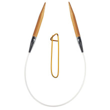 Agulhas de Tricô Circulares ChiaoGoo Bamboo Patina 16 polegadas (41cm) Tamanho US 10.5 (6.5mm)