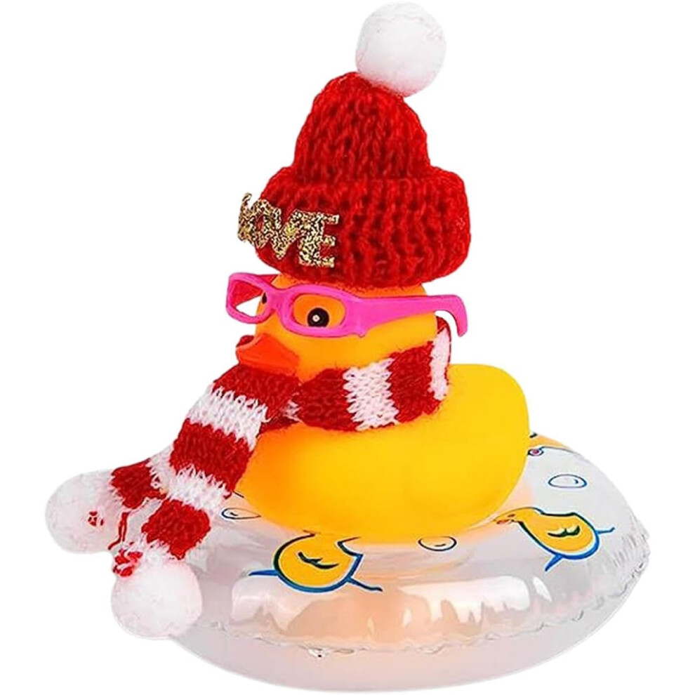 (Type G) Christmas Rubber Ducks Toys | Cute Duck With Scarf Novelty Squeeze ,Squeeze Duck Car Ornaments, Rubber Ducks Toys For Christmas And Room