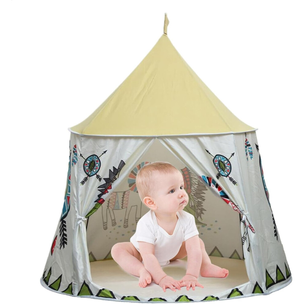 (Indian) Children Tent, Toddler Play Center Camping Gear, Playhouse Tent Indoor, Play House Kids Castle for Girls Boys Outdoor Backyard Garden