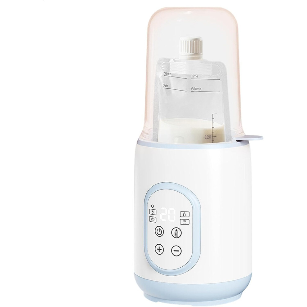 (B, Blue) Travel Bottle Warmer - Fast Bottle Warmer for Breastmilk | Fast Bottle Warmer for Breastmilk Formula and Baby Food, Automatic Heater for Indoor