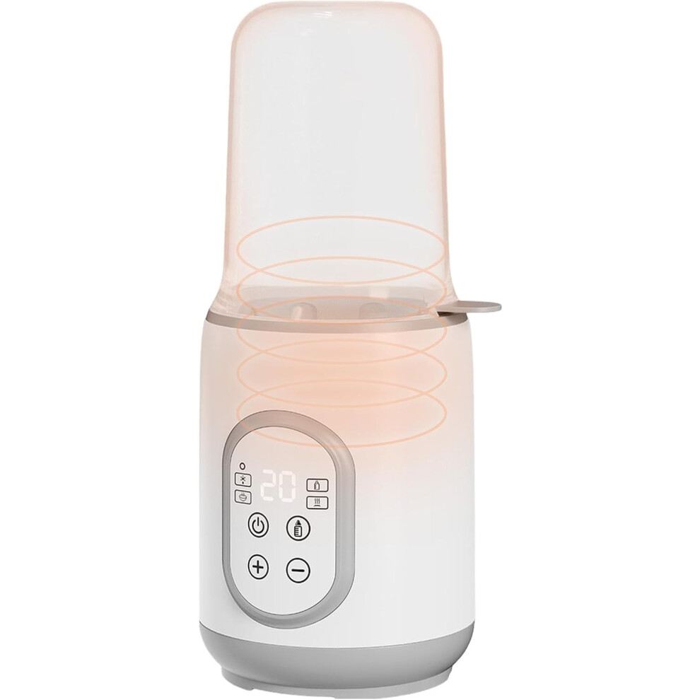 (H, Gray) Travel Bottle Warmer - Fast Bottle Warmer for Breastmilk | Fast Bottle Warmer for Breastmilk Formula and Baby Food, Automatic Heater for Indoor
