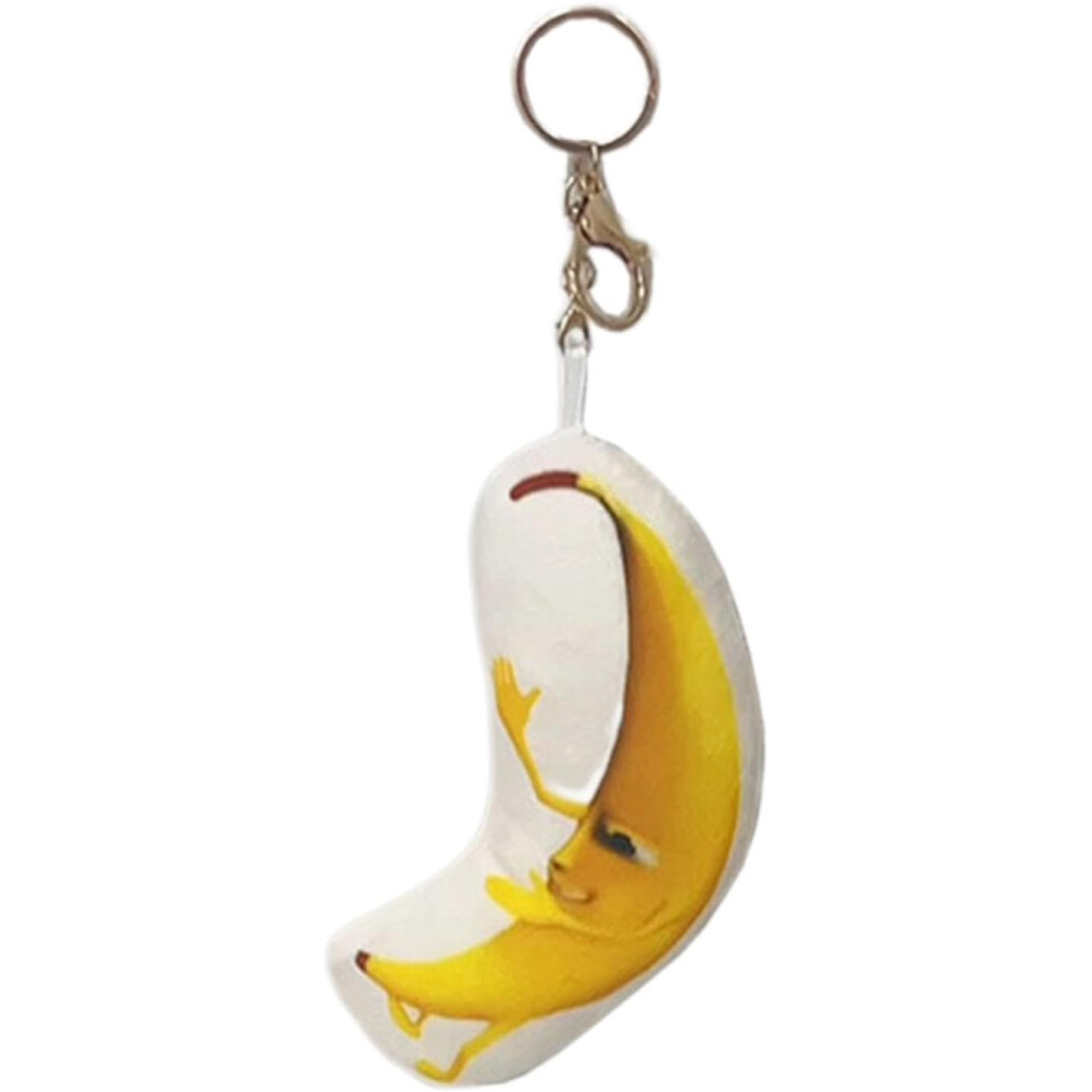 (Pendant 12cm [With Movement Version]) Stuffed Banana Toy | Sound Cartoon Keychain Decor | Cute Banana Backpacks Pendant, Funny Ornament for Home, Tab