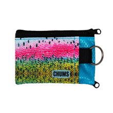 Chums Surfshorts-pung - Letv?gts-slank pung med RFID-blokeringskort og klart ID-vindue - Minimalistisk pung med lynl?s m/n?glering (regnbue?rred)