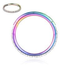FUNLMO Bruskring ?rering 316L Kirurgisk St?l Konkylie Daith Helix Piercing Smykker N?seringe B?jler Septum Ring 20G 18G 16G 14G CZ Opal