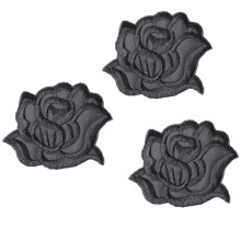 U-Sky opstrijkbare patches voor kleding 3 stuks zwarte roos bloem opstrijkbare patch kledingstuk medeplichtige verschillende opnaaibare applicaties v