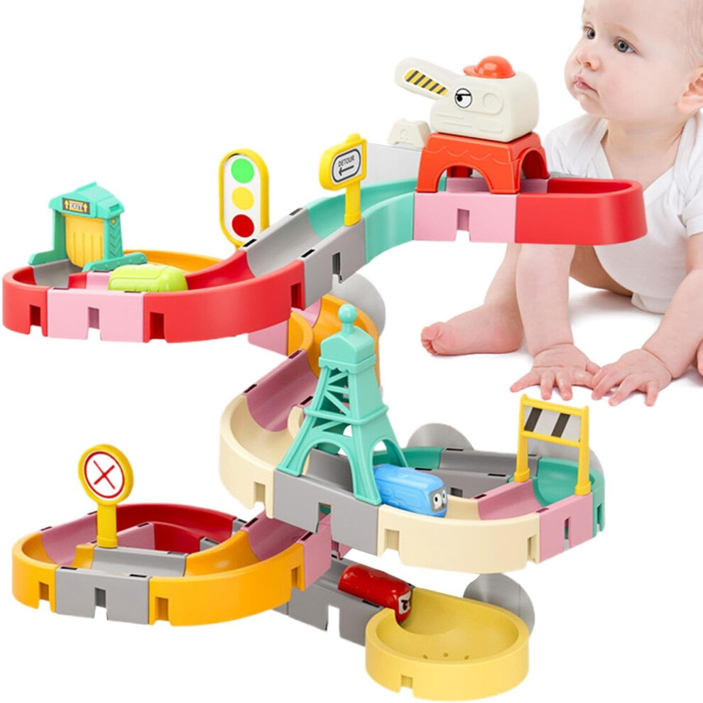 (City) Bathtub Toy Slide | Slippery Slide Track Fun For Baby Shower | Suction Cups Interactive Slippery Bath Toys For Children Ages 4-8