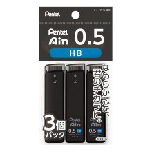 Pentel Ain XC285HB-3P Mechanical Lead  0.02 inches (0.5 mm)  HB  3 Pieces