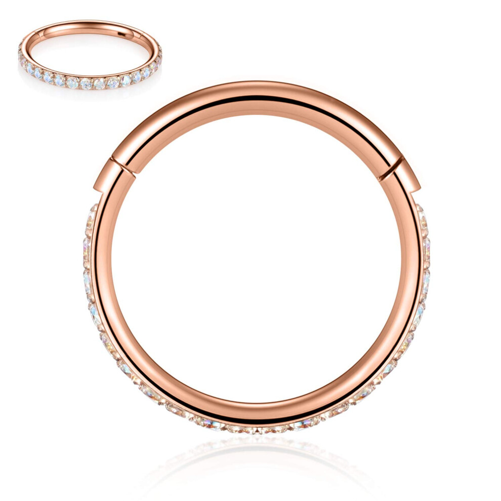 Funlmo Knorpel-Creolen, Chirurgischer Stahl 316L, Conch Daith Helix Piercingschmuck, Nasenringe, Creolen, Septumring, 20G, 18G, 16G, 14G, Cz Opal-image