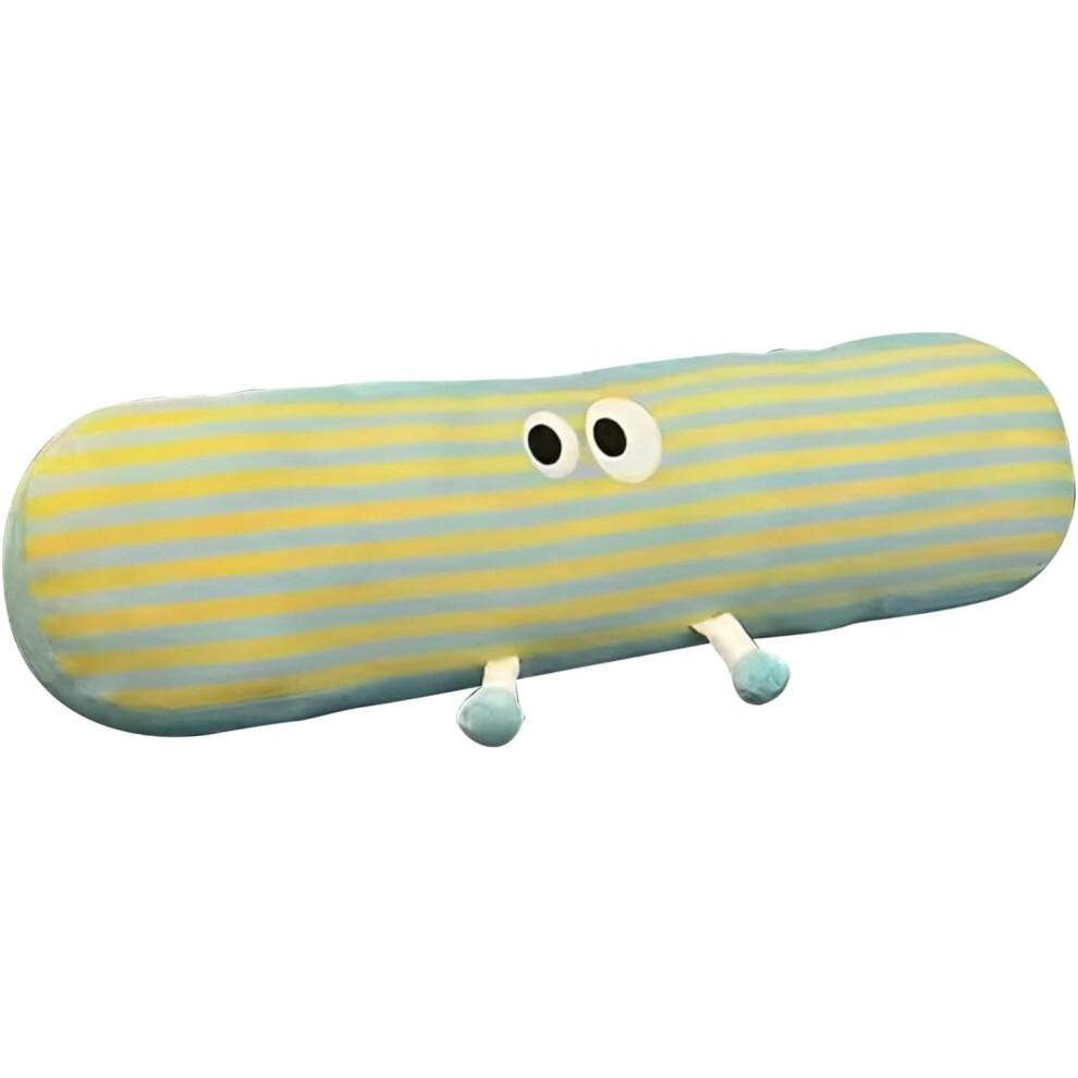 (#1) Soft Body Pillow - 35.43in Cartoon Striped Long Bolster Pillow | Removable Cover, Decorative Long Pillows for Sleeping, Lumbar Cushion for Leg Back