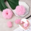 PAGOW 4 Pcs Mini Protetores de Microfone Rosa e Capa Fofa, Alta Densidade para Microfones Lavalier 3
