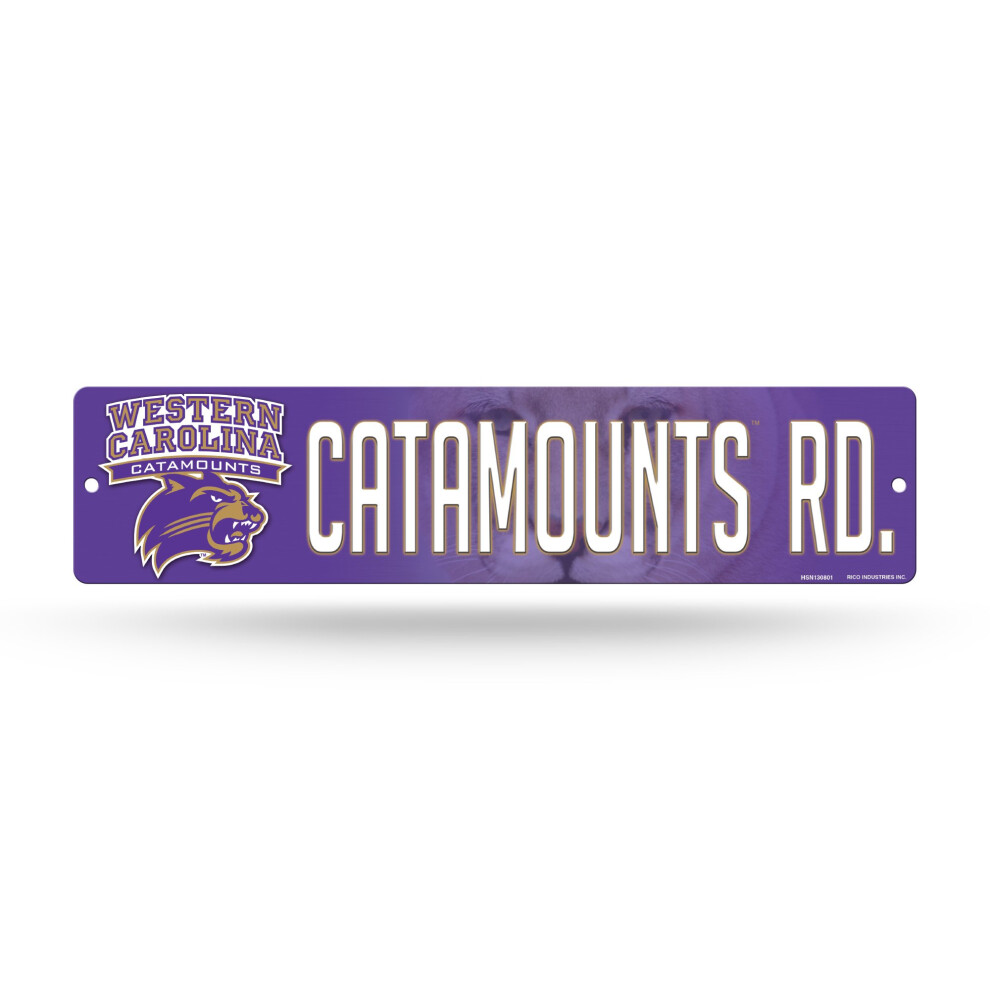 Panneau de rue en plastique de 40 cm, d   coration de rue, NCAA Western Carolina Catamounts, Rico Industries