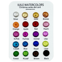 IUILE Handgjorda akvarellfrger - Julprickkort (20 frger). Chrome Metallic Shimmer Shimmer