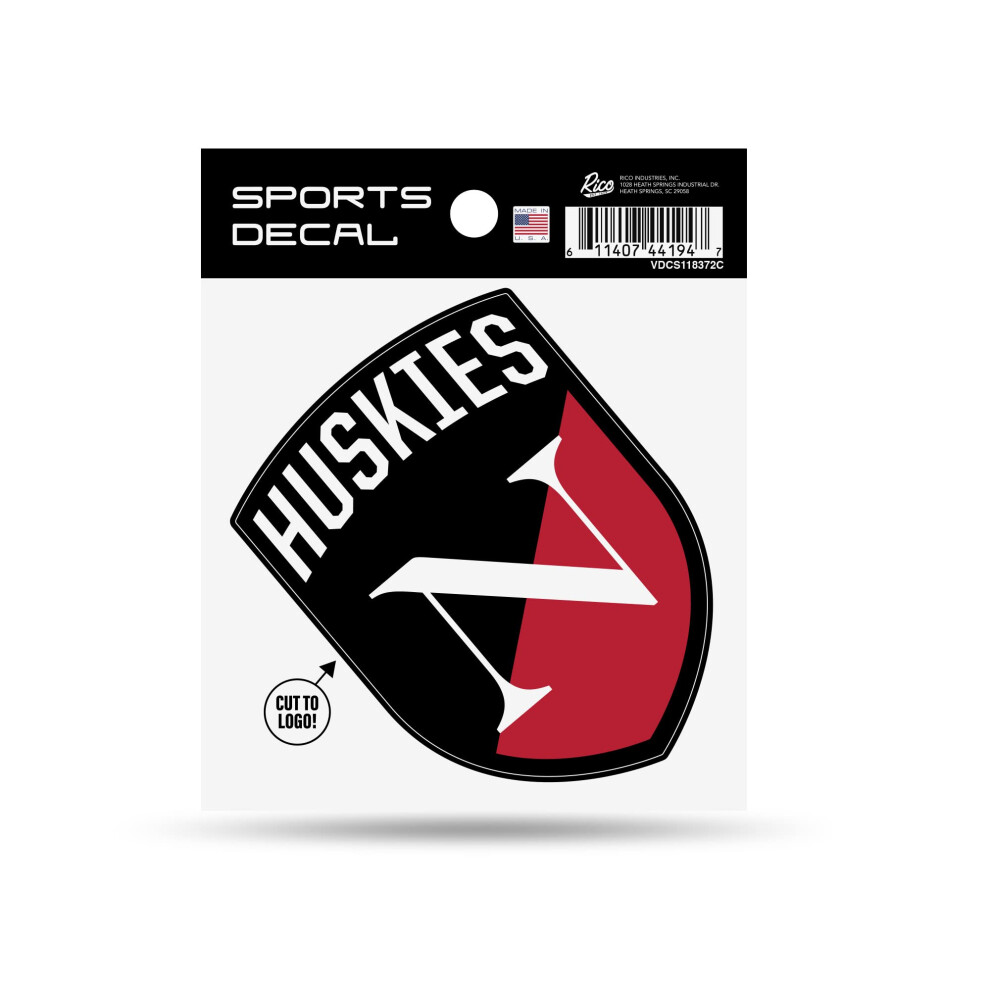 Rico Industries Ncaa Northeastern Huskies Huskies Shield 4"""" X 4"""" Sports Decal 611407299685