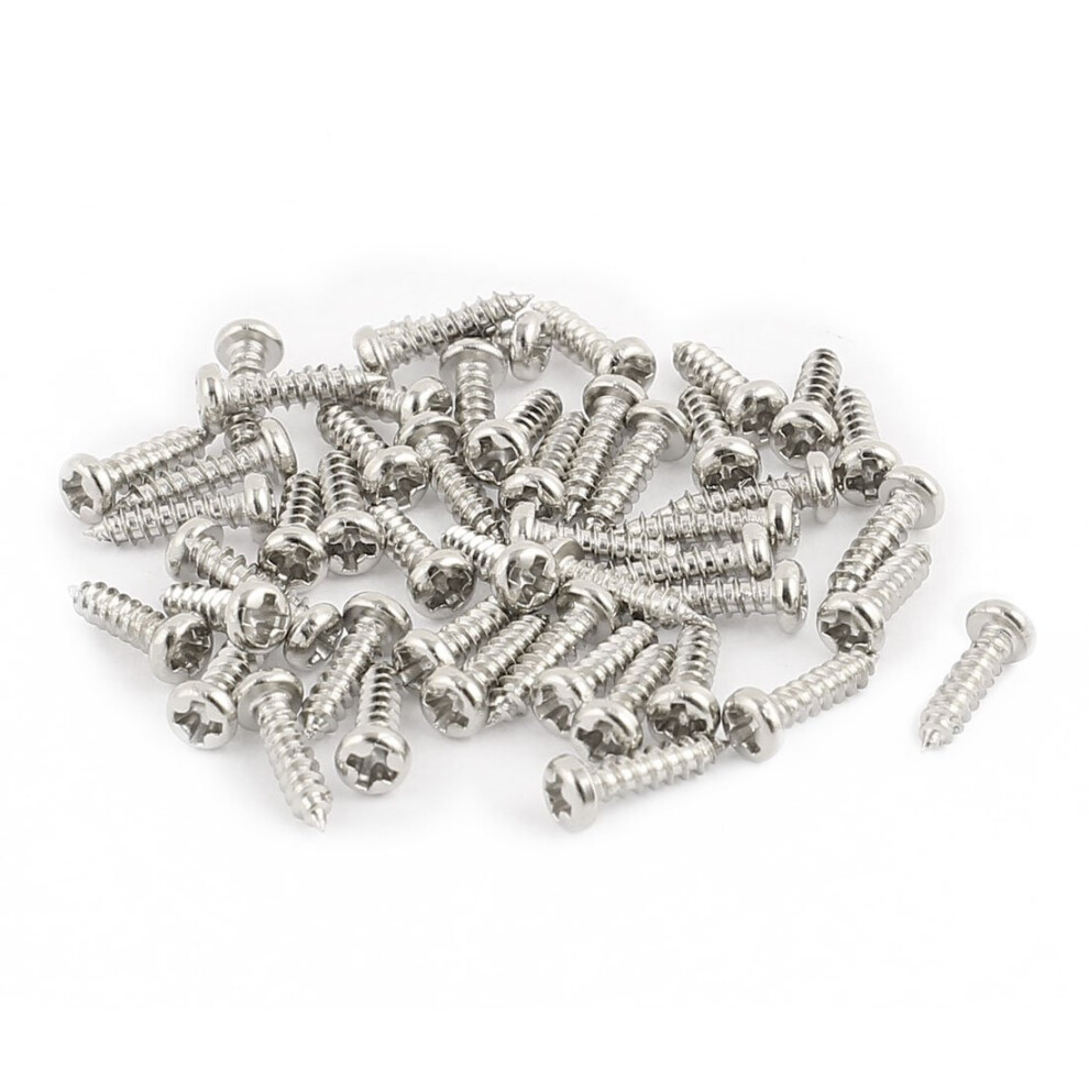 Sourcingmap 50Pz M2 X 8Mm Acciaio Inossidabile Pan Phillips Testa Circolare Di Viti Autofilettanti-image