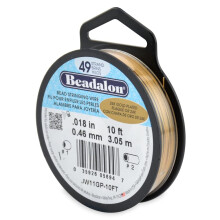 Beadalon 49 szl rozsdamentes acl gyngyfuzo drt 0,018 hvelyk / 0,46 mm aranyozott 10 lb / 3,1 m