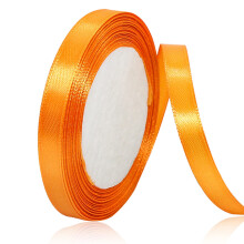 Fita de Cetim Laranja 3/8 Pol. x 25 Jardas, Fita de Tecido para Embalagem de Presentes, Artesanato, Laços, Decoração de Festas